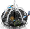 2.5W Solar Bird Bath Fountains– Upgraded Solar Pond Fountain with 6 Nozzles,Solar Fountain for Bird Bath, Pond, Garden Decor (Black)