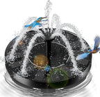 2.5W Solar Bird Bath Fountains– Upgraded Solar Pond Fountain with 6 Nozzles,Solar Fountain for Bird Bath, Pond, Garden Decor (Black)