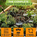 CARPATHEN Drip Irrigation System Kit - Complete Quick Connect Garden Watering System with Adjustable Sprinkler Emitters, 5/16" & 1/4" Tubing - Drip Line for Raised Beds, Greenhouse