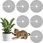 6 Pcs Plant Pot Covers, 15.7 Inch Cuttable Plant Pot Soil Covers Plant-Pot Grids, Indoor Plant-Pot Soil Guard Protector from Animals for Indoor and Outdoor Plants