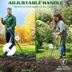 Housolution 32"x10" Lawn Leveling Rake with Serrated Edge & Smooth Plate, Heavy-Duty Stainless Leveling Rake with 72" Adjustable Handle, Serrated Rake for Soil/Dirt/Compost/Dead Grass/Gravel