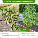 17 x 42 Inch Garden Trellis for Raised Beds Foldable Climbing Plant Support Cucumber Trellis Outdoor A-Frame Metal Vegetable Trellis with Garden Supplies for Grape Tomato Peas Flower