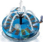 2.5W Solar Bird Bath Fountains – Upgraded Solar Pond Fountain with 6 Nozzles,Solar Fountain for Bird Bath, Pond, Garden Decor (Blue)