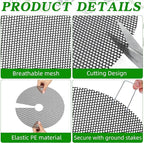 10Pcs Plant Pot Grids - 11.8Inch Plant Pot Cover with 10 U-Shaped Nails, Cuttable Soil Cover Protector from Cats, Dig-Free Soil Cover Flower Pot Grid Guard