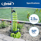 Orbit 27389 Coil Garden Hose, 50 Feet, with 8-Pattern Hose Nozzle (Green) (Pack of 10)