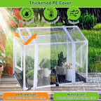 Mini Greenhouse with Potting Mat for Indoor Plant, Heavy Duty Portable Green House with Waterproof Pot Pad for Small Plants, Clear Small Plant Tent for Seed Humidity(White)