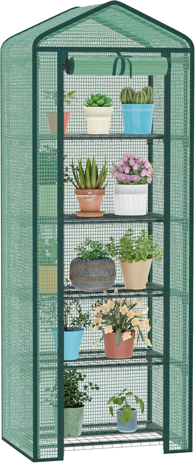 Greenhouse for Indoor Outdoor, Small Plastic Plant Green House 5-Tier Rack Stand Portable Greenhouses with Durable PE Cover for Seedling