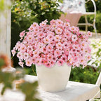 AmyHomie 20 Bundles Artificial Flowers for Outdoor Outside Spring Summer Decoration UV Resistant Faux Flowers No Fade Fake Plastic Plants Garden Porch Window Box Decorating (Pink)