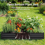 DoCred 3 in 1 Raised Garden Bed with 87in Tall Arch Trellis for Climbing Plants, Galvanized Planter Garden Box Outdoor for Gardening, Climbing Vegetables, Flower, Black