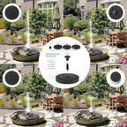 SiliFine Solar Fountain Ceramic Bird Bath for Outdoors Hummingbird Solar Fountain with Ground Ceramic Bird Baths Bowl for Outside, Large Table Top Garden Decor for Patio Yard Home