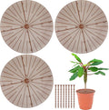 Sawysine 3 Pcs Plant Pot Cover Plant Protector from Animal Flower Pot Grid with Center Cutout Flower Cover Soil Protectors(Coffee,20.5 in)