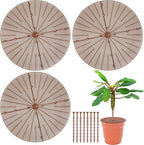 Sawysine 3 Pcs Plant Pot Cover Plant Protector from Animal Flower Pot Grid with Center Cutout Flower Cover Soil Protectors(Coffee,20.5 in)