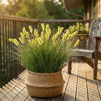 24PCS Artificial Dog Tail Grass Plant UV Resistant Outdoors Faux Plants Ornamental Wheat Grass Cattails Artificial Flowers Home Decor for Outdoor Garden