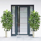 Artificial Dracaena Tree - 5FT Tall Fake Plants with White Tall Planter - Artificial Plants Indoor Floor Plant in Pot - Large Tropical Fake Yucca Potted Tree for Home Office Living Room Decor