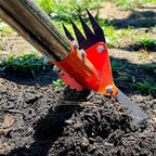 2-in-1 Garden Hoe and Weed Puller Rake, 60 Inch Adjustable Long Handle Weeding Tool Heavy Duty Spring Steel Head with Sand Texture Finish, Weed Remover for Garden, Yard, Lawn, Driveway