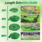 75ft Sprinkler Soaker Hose - Kink-free, Save Water, Flexible - Heavy Duty Three Tube Flat Watering Hose for Garden Yard Lawn Irrigation, With 25 Stakes