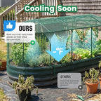 Quictent Galvanized Raised Garden Bed Kit with Self Watering System and Mesh Cover, Large Oval Metal Outdoor Planter Garden Boxes for Vegetables Herbs Flowers, 8x3x1Ft