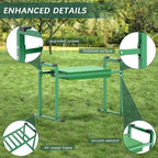 Garden Kneelers Seat, Stable and Save Anti-Tipping Design 10.2" Wider Garden Kneeler and Seat with Handle, Heavy Duty Gardening Stool for Seniors, Gardening Weeding Bench for Gardeners Parents - Green