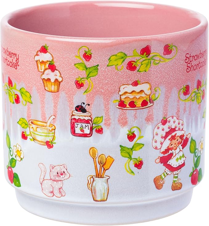 Silver Buffalo Strawberry Shortcake Core Vintage Reactive Glaze Ceramic Planter Pot