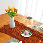 Mandy's Sunset Artificial Tulips Flowers Centerpiece, 13.5" Lifelike PU Fake Floral Stems 20pcs for Kitchen Island & Dining Table, Spring Decor for Easter