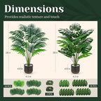Der Rose Fake Palm Tree Large Artificial Potted Monstera Plants Indoor for Home Porch Patio Living Room Bathroom Outdoor Decor