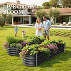 YITAHOME 8x2x1.5ft Large Raised Garden Bed Kit, 17" Tall 9 in 1 Galvanized Metal Planter Box with Gloves & Safety, Outdoor Above Ground Planters for Plants Vegetables Flowers, Black
