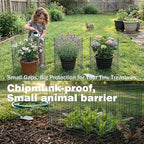 8 Pack Plant Protectors from Animals with 0.55" Fine Mesh, 12" x 16" Metal Wire Plant Cages for Seedlings, Garden Protectors to Keep Small Critters Out, 24 Panels with Zip Ties & Stakes
