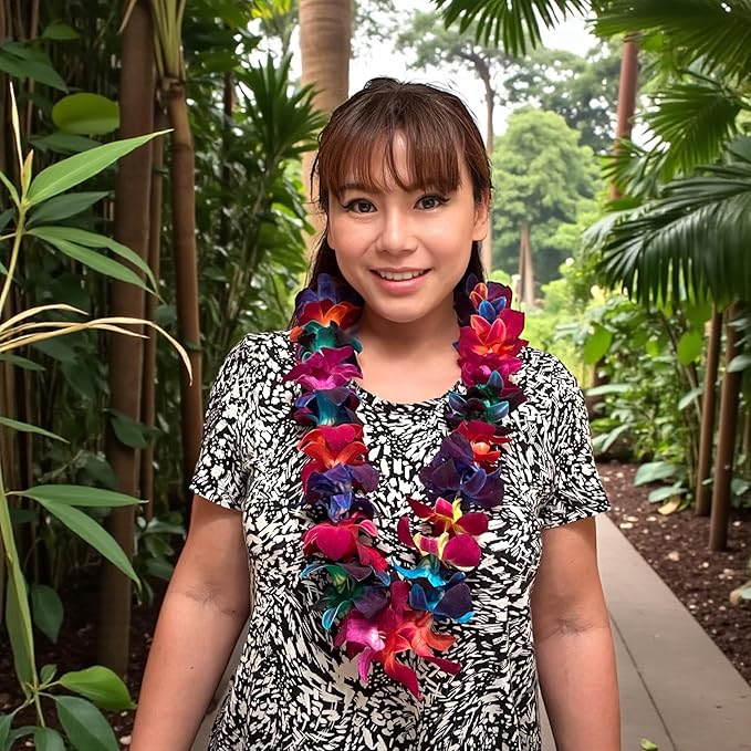 Miami Fresh Orchid Flower OrchidClub USA Sunne Tropical Loose Bloom Head DIY Lei food drink decoration (RAINBOW 50)