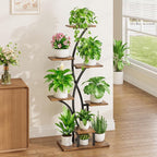 Plant Stand Indoor with Grow Lights - 47" Corner Plant Stands for Indoor Plants, 7 Tiered Plant Shelf for Multiple Plants, Metal Flower Display Holder, Flower-Shaped Plant Rack for Living Room, Patio