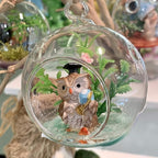 WGV Hanging Terrarium Globe, Width 3", Height 4", DIY Air Succulent Planter, Clear Glass Vase Orb with Flat Bottom, Candle Holder for Windowsill Outdoor Garden Decor, 12 Pieces Bulk