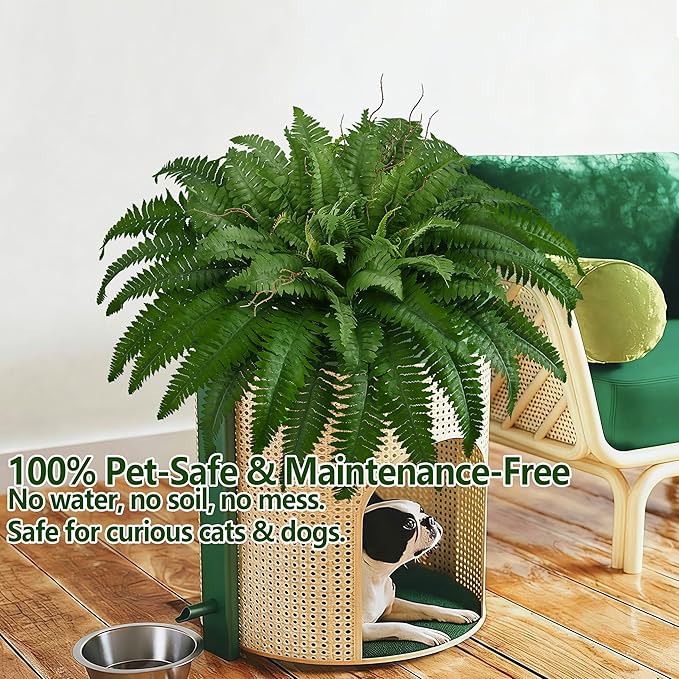 42In Artificial Boston Ferns Bush, Set of 2 Large Faux Ferns Plants, 79 Branches Fake Ferns for Home Living Room Decor, Indoor and Outdoor.