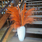 Pampas Grass Decor Tall,Burnt Orange Dried Pampas Grass for Vase, Large Natural Pompas Floral, Elegant Feather Flowers,Wedding Living Room Farmhouse Decor (Natural Orange, 4pcs 43.3"(110cm))
