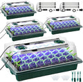 Saillong 4 Pack Seed Starter Tray with Grow Light, 80 Cell Indoor Greenhouse Seed Starting Set with Humidity Dome, 360° Full Spectrum LED, Smart Timer, 5 Brightness Levels for Germination