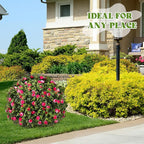 Lunmon 2 Pack 24" Artificial Topiary Ball Plants Trees with Flowers, Outdoor Fake Topiary Plants with Ground Spike, UV Resistant Faux Bushes for Indoor Outdoor Front Door Decor(Pink, White,Rose)