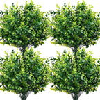 CEWOR Artificial Boxwood Stems 24 Pack Artificial Plants for Outdoor UV Resistant Faux Plants Fake Eucalyptus Shrubs for Room Decor Indoor Outdoor