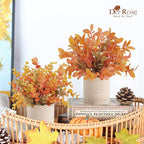 Der Rose 3 Pack Mini Potted Fake Plants Artificial Plastic Eucalyptus Plants Topiaries for Home Office Desk Farmhouse Shelf Room Bathroom Decor(Orange)