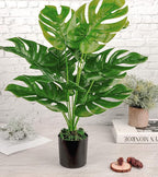 Toopify Artificial Palm Tree, 19" Large Fake Plants in Pot for Indoor and Outdoor Home Office Decor