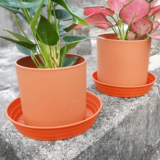 LWALRS Plant Saucer 14 Inch 2 Pack 6 8 10 12 14 16 18 20 25, Plastic Plant Trays for Pots，Extra-Deep Plant Water Dray Tray, Bird Bath Bowl, Heavy Flower Plant Saucers Indoors and Outdoor No Holes