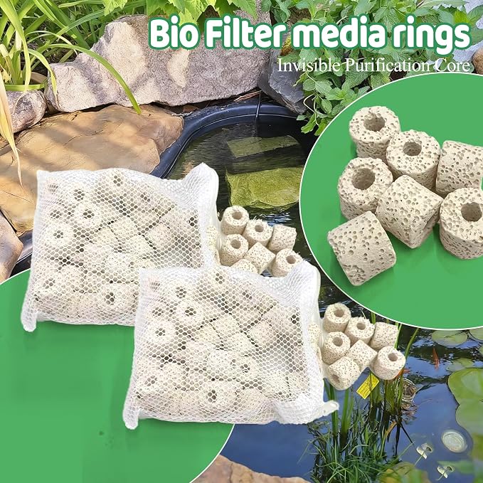 PurifyLogix 18 PCS Pond Filter Kits for Pennington Inpond 5 in 1 600 Gallon Model Water Pump, Includes 4 Foam Filter, 12 Polymer Woolfilter Mats, 2 Ceramic Media Rings Compatible with Aquagarden 600