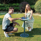VIVOHOME Bird Bath for Outside, Polyresin Pedestal Bird Baths for Outdoor, Garden, 28 Inch Height Weather-Resistant Birdbaths with 20" Bowl, Green