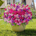 Alupssuc 24 Bundles Artificial Flowers for Outdoors Spring Decoration, UV Resistant Eucalyptus Violet and Lavender Silk Fake Plants for Outside Indoor Yard Home Patio Decor, Rose Purple Pink