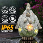 Leekung Solar Chicken Garden Statue with LED Lights for Outdoor Decoration,Chicken Statue Sculpture Yard Decorations, Outdoor Animal Figurine Gifts for Garden Patio Lawn Backyard Farmhouse
