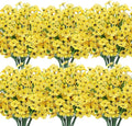 Roberly 24 Bundles Artificial Flowers for Outdoors UV Resistant Silk Fake Flowers Faux Plastic Plants for Porch Garden Window Box Indoor Outdoor Spring Summer Home Farmhouse Decor, Yellow