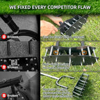 Lawn Aerator Tool for Clay Soil - Kick to Unclog & Bolt-On Base Never Breaks - 11 Heavy Duty 3.5” Spikes for Deeper Penetration - Pre Assembled 12.2x6” Plate
