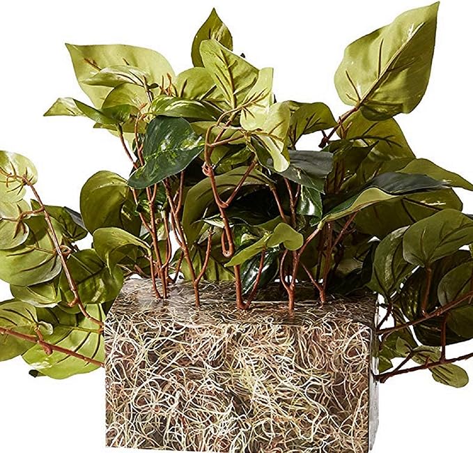 Nearly Natural 15in. Pothos Ledge Plant (Set on Foam) Silk Plant,Green