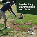 Rocklin™ Lawn Leveling Rake – 22” x 10” Stainless Steel Leveling Tool with 78” Handle | Smooth & Level Soil, Sand or Grass | Durable Leveling Tool for Lawn, Yard and Garden