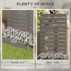 Outsunny Raised Garden Bed with Trellis for Climbing Plants, Planter Box with Self Draining Gap, Freestanding Trellis Planter for Outdoor, Patio, Deck, 35.75" x 15" x 70.75", Dark Gray