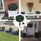 kyesyes Artificial Boxwood Ball Bush 27" Tree UV Resistance Rated with Spike. Easy to Push in The Ground.Plant Looks Great in a Planter Anywhere. Indoor/Outdoor Decor 2 Pack