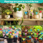 Plant Labels Tags 200Pcs T-Type Plant Markers Plastic Plant Label Garden Labels Tags Plant Labels for Outdoor Garden Waterproof Plant Label Identification Stakes with Permanent Marking Pen (Green)