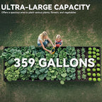 DWVO 2pcs 12 x 4 x 1 FT Raised Garden Bed Kit, Outdoor Galvanized Flower Bed with Safety Rubber and Gloves, Large Metal Planter Box for Vegetables, Flowers, Herbs, Fruits, Black
